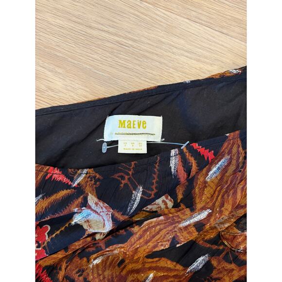 Maeve by Anthopologie one shoulder brown floral jumpsuit size 2 - Picture 6 of 6